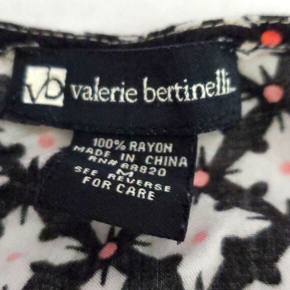 Valerie Bertinelli Black & Off White Floral Button Down Boho  Tank Top - Picture 7 of 8